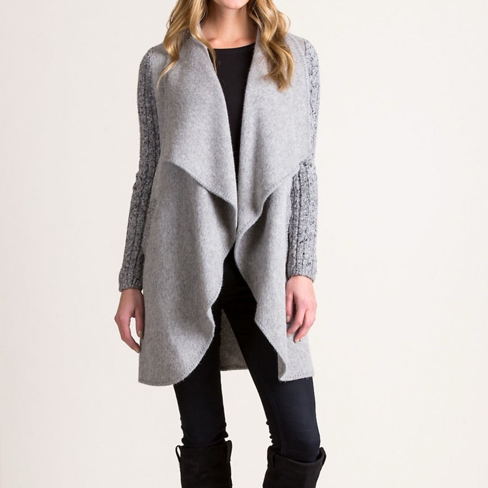 Overland‎ Belinda Peruvian Alpaca Wool Blend Sweater Sleeve Coat Sz S